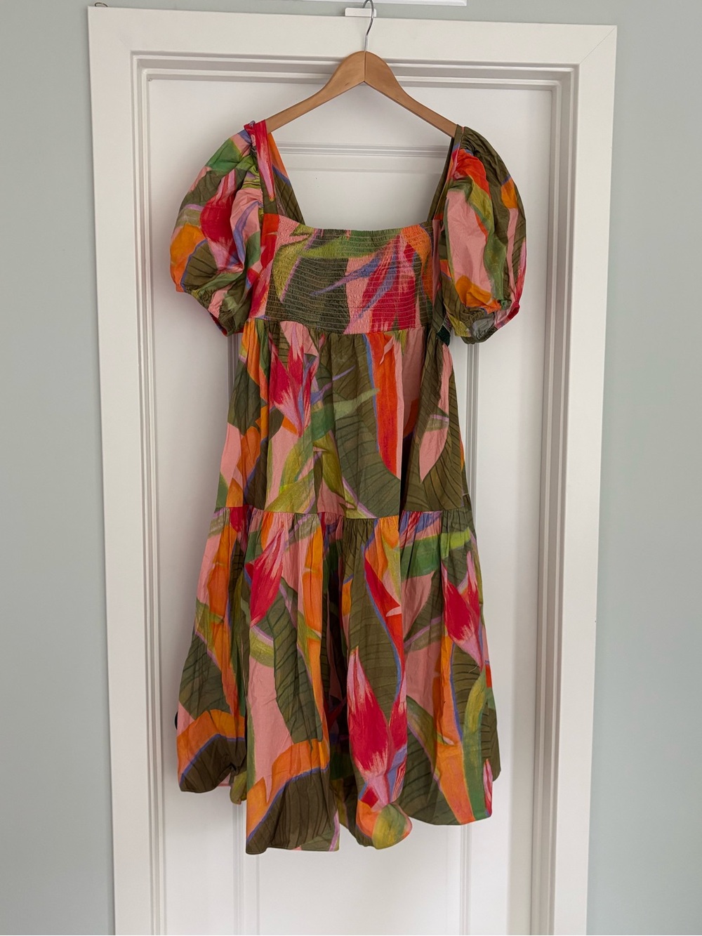 Farm Rio Pink Garden Beaded Embroidered Midi Dress M - Picture 5 of 7